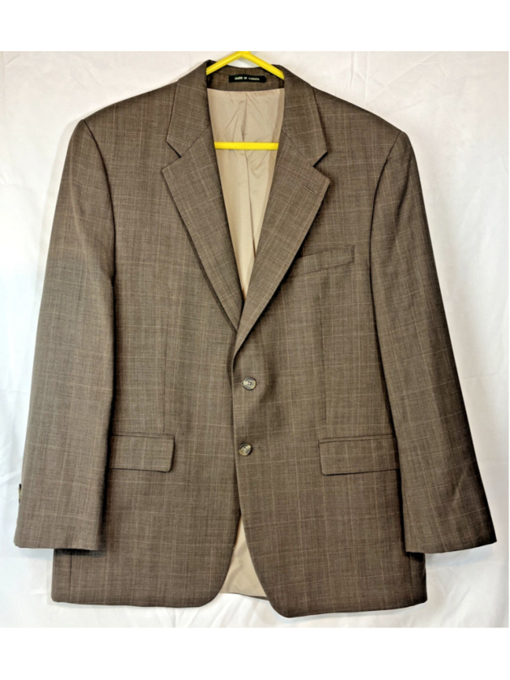 VTG Lauren Ralph Lauren Mens 38R Lambswool Blazer Glen Plaid Sport Coat Union
